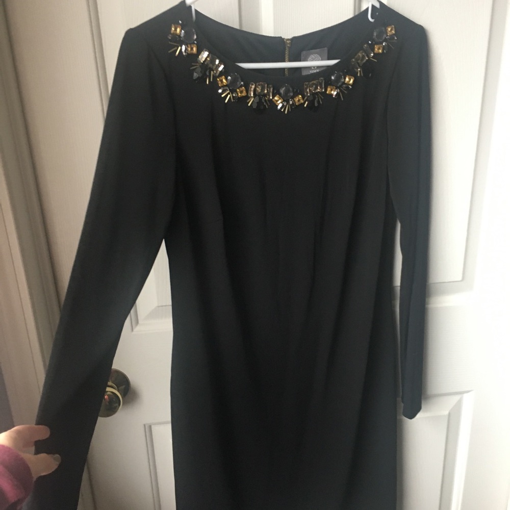 Vince Camuto Black Jeweled Dress
